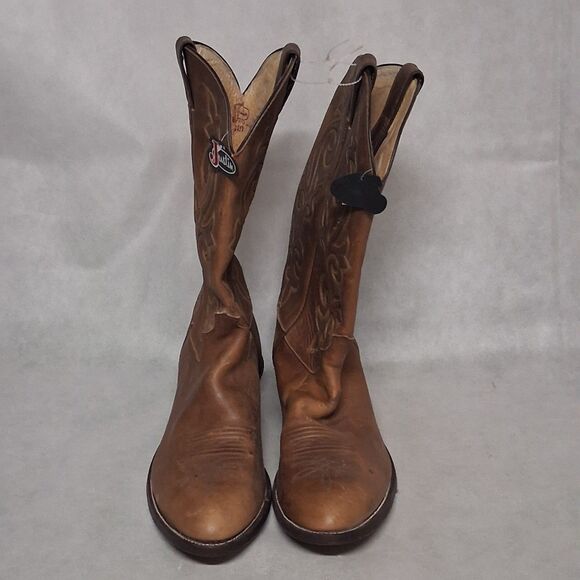 Justin Buck Bay Apache Cowboy Boots Brown 12 E Model 2253 New - CONDITION ISSUES main image 6